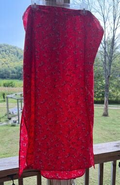 VTG Venezia Plus Size Red Floral Maxi Skirt 90s Rom-Com Fairy Grunge Whismical